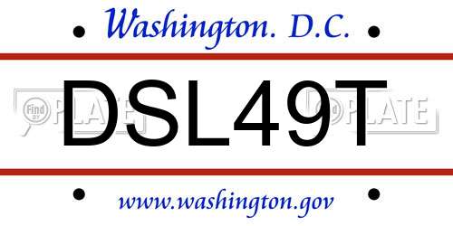 DSL49T District Of Columbia License Plate