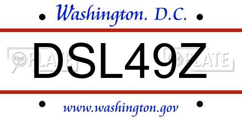 DSL49Z District Of Columbia License Plate