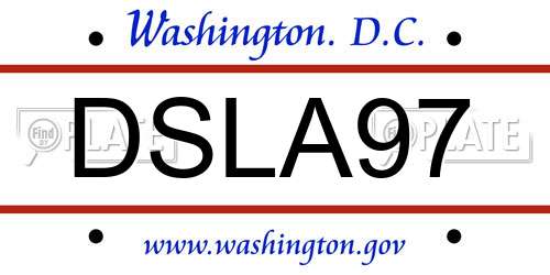 DSLA97 District Of Columbia License Plate