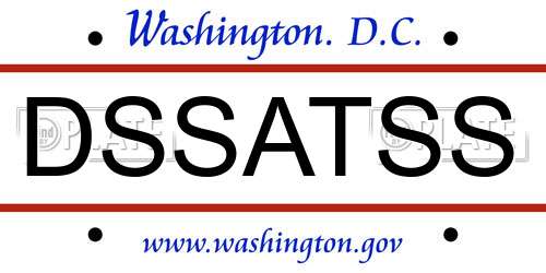 DSSATSS District Of Columbia License Plate