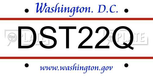 DST22Q District Of Columbia License Plate
