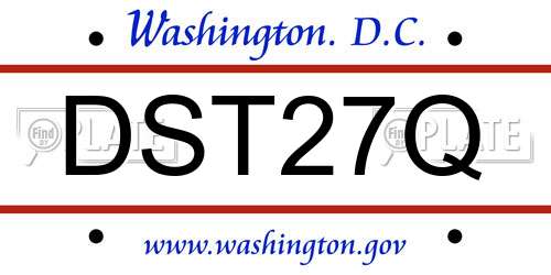 DST27Q District Of Columbia License Plate