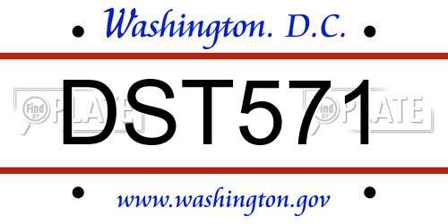DST571 District Of Columbia License Plate