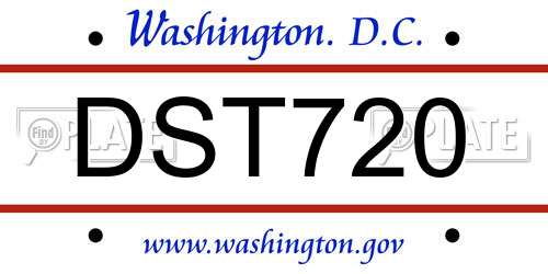 DST720 District Of Columbia License Plate