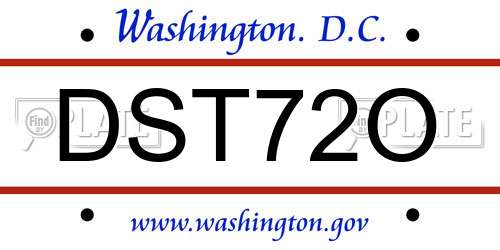 DST72O District Of Columbia License Plate