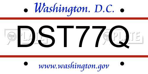 DST77Q District Of Columbia License Plate