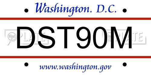 DST90M District Of Columbia License Plate