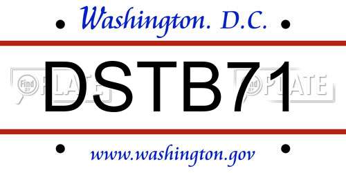 DSTB71 District Of Columbia License Plate