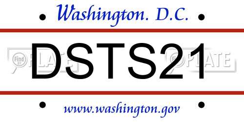 DSTS21 District Of Columbia License Plate