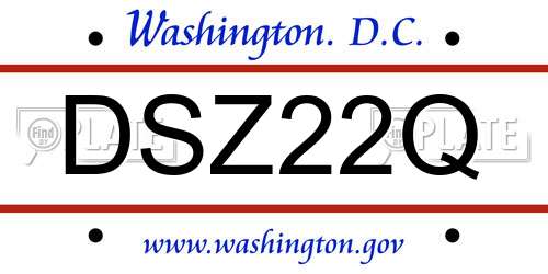 DSZ22Q District Of Columbia License Plate