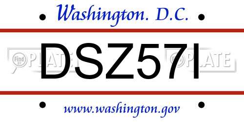DSZ57I District Of Columbia License Plate