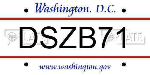 DSZB71 District Of Columbia License Plate