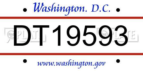 DT19593 District Of Columbia License Plate