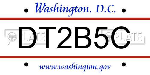 DT2B5C District Of Columbia License Plate