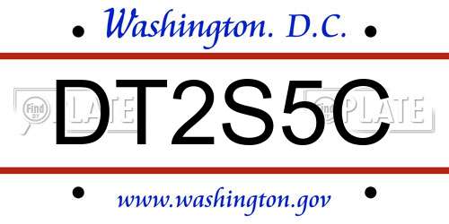 DT2S5C District Of Columbia License Plate