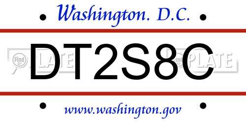 DT2S8C District Of Columbia License Plate