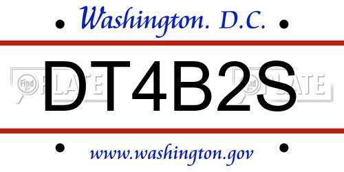 DT4B2S District Of Columbia License Plate