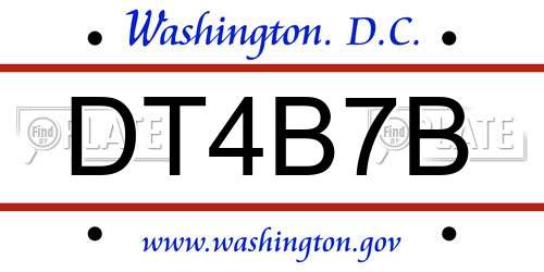 DT4B7B District Of Columbia License Plate