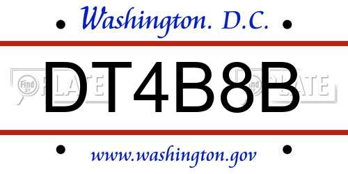 DT4B8B District Of Columbia License Plate