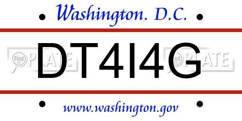 DT4I4G District Of Columbia License Plate