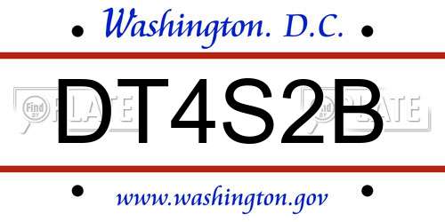 DT4S2B District Of Columbia License Plate