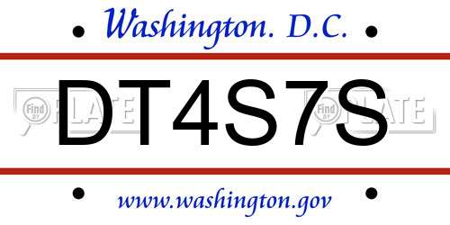 DT4S7S District Of Columbia License Plate