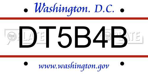 DT5B4B District Of Columbia License Plate