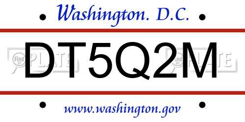 DT5Q2M District Of Columbia License Plate