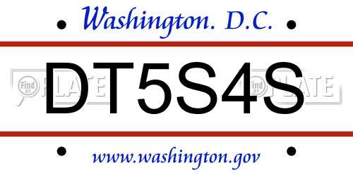 DT5S4S District Of Columbia License Plate