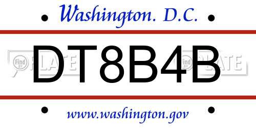 DT8B4B District Of Columbia License Plate