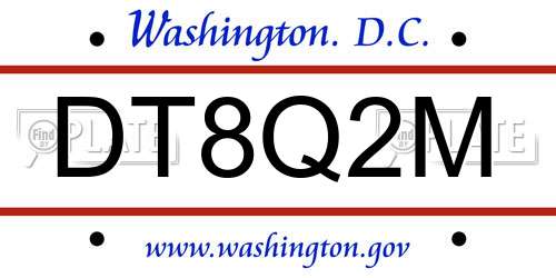 DT8Q2M District Of Columbia License Plate