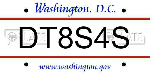 DT8S4S District Of Columbia License Plate