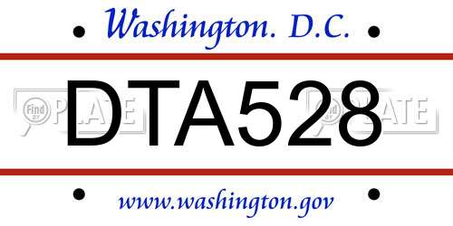 DTA528 District Of Columbia License Plate