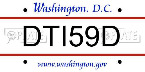 DTI59D District Of Columbia License Plate