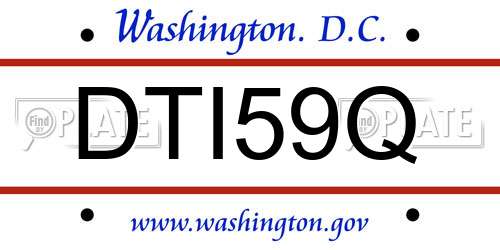 DTI59Q District Of Columbia License Plate