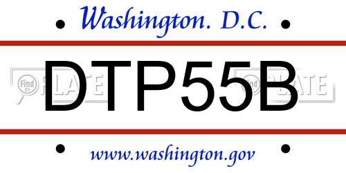 DTP55B District Of Columbia License Plate