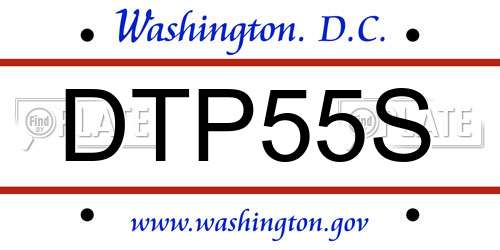 DTP55S District Of Columbia License Plate