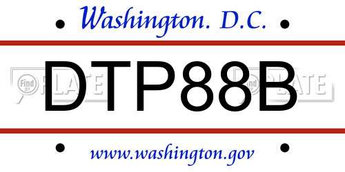 DTP88B District Of Columbia License Plate