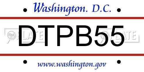 DTPB55 District Of Columbia License Plate