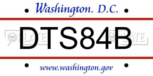 DTS84B District Of Columbia License Plate