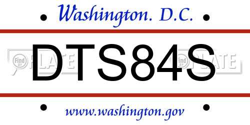 DTS84S District Of Columbia License Plate