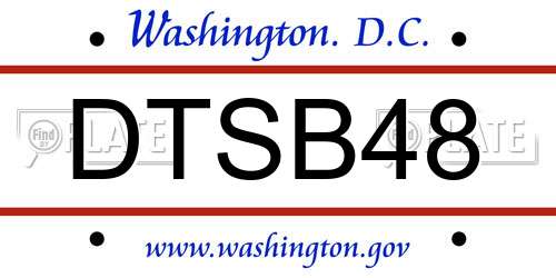 DTSB48 District Of Columbia License Plate