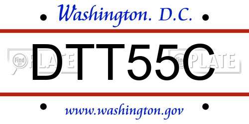 DTT55C District Of Columbia License Plate