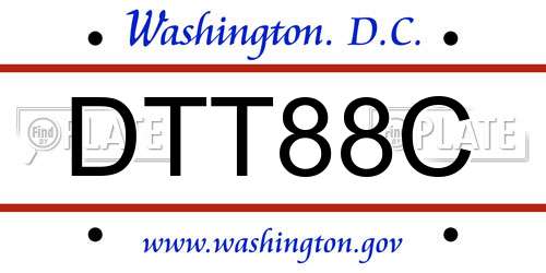 DTT88C District Of Columbia License Plate