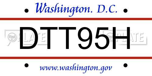 DTT95H District Of Columbia License Plate