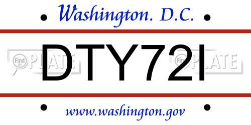 DTY72I District Of Columbia License Plate
