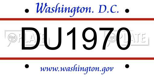 DU1970 District Of Columbia License Plate