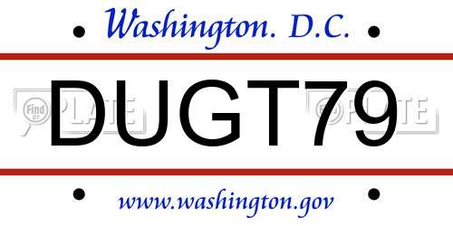 DUGT79 District Of Columbia License Plate