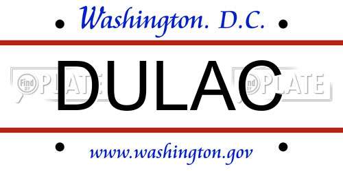 DULAC District Of Columbia License Plate