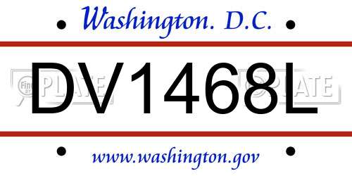 DV1468L District Of Columbia License Plate
